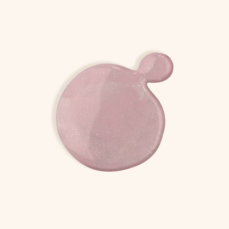 Violet pink nail polish with glitter for pink gel manicure