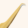 Gold ultra fine ultra tip lash tweezers for mega volume
