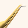 Gold lash tweezers with fiber tip for Lash Technicians