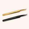 Long slim mega volume lash tweezers with fiber tip
