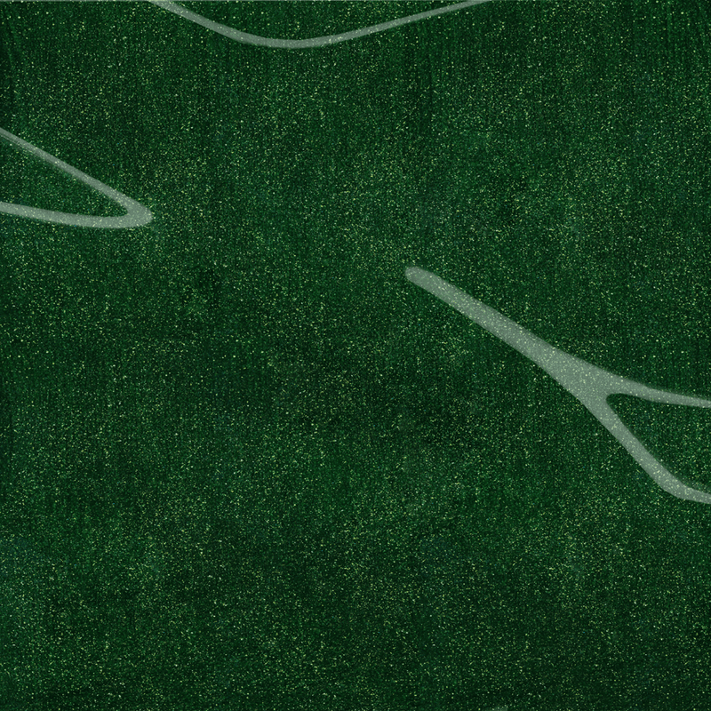 Shimmery dark green gel nail polish color swatch