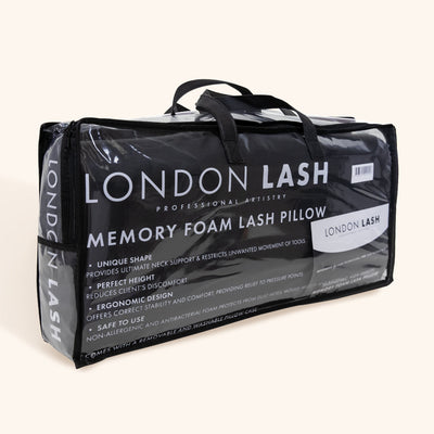 Black Memory Foam Lash Pillow for lash bed in packaging