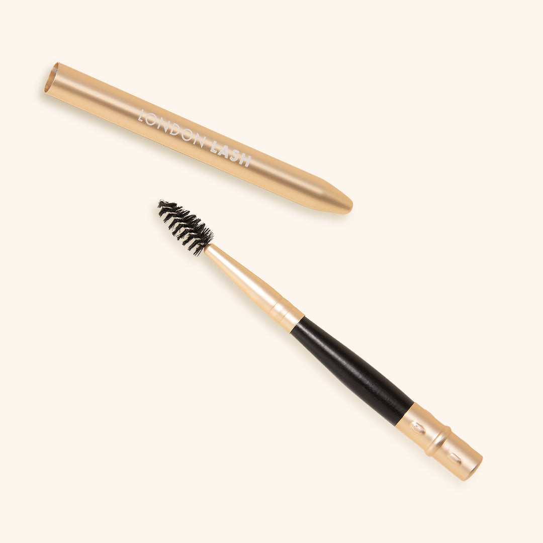 On the Go Lash Wand with reusable eyelash spoolie for perfect lash grooming.