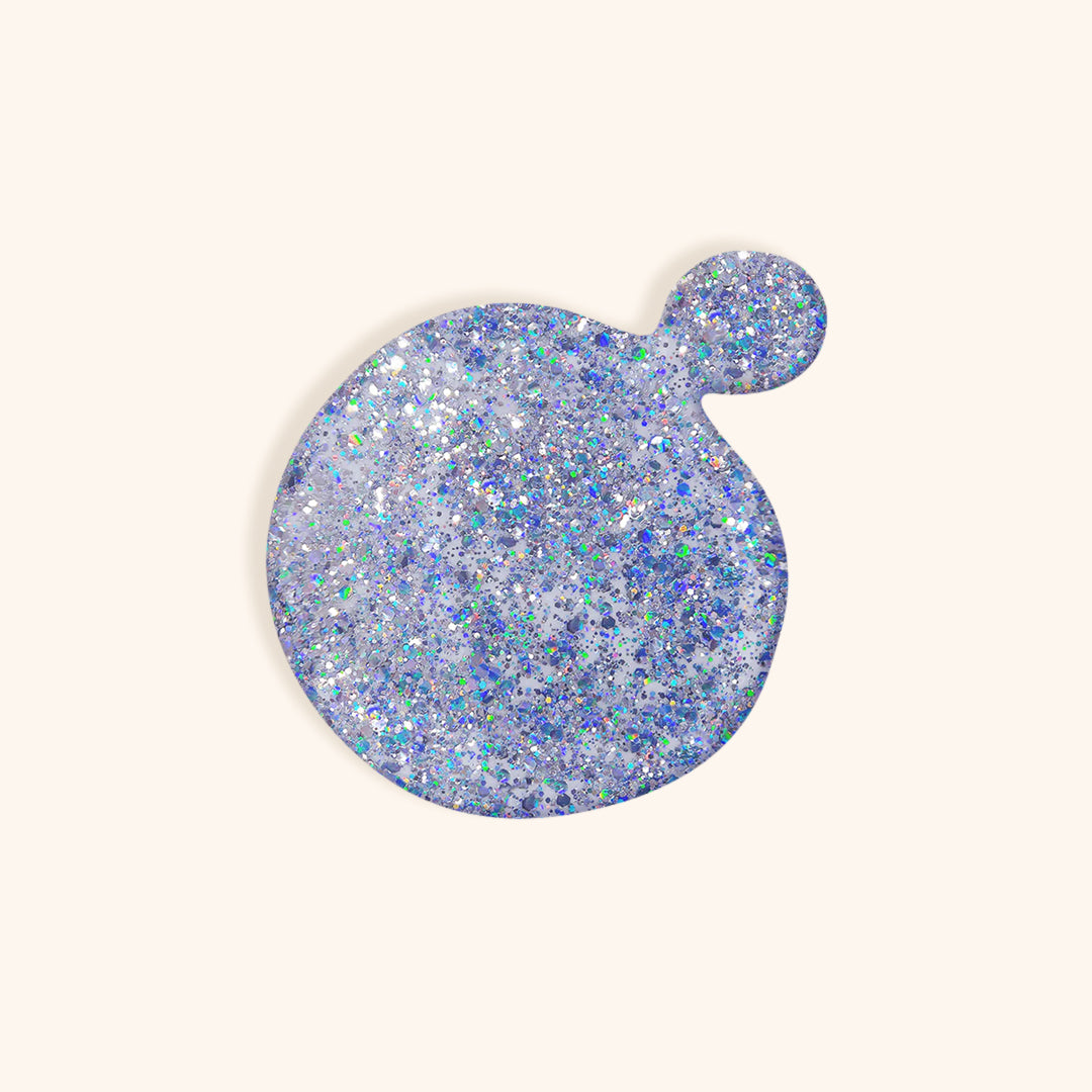 Silver and blue glitter nail polish