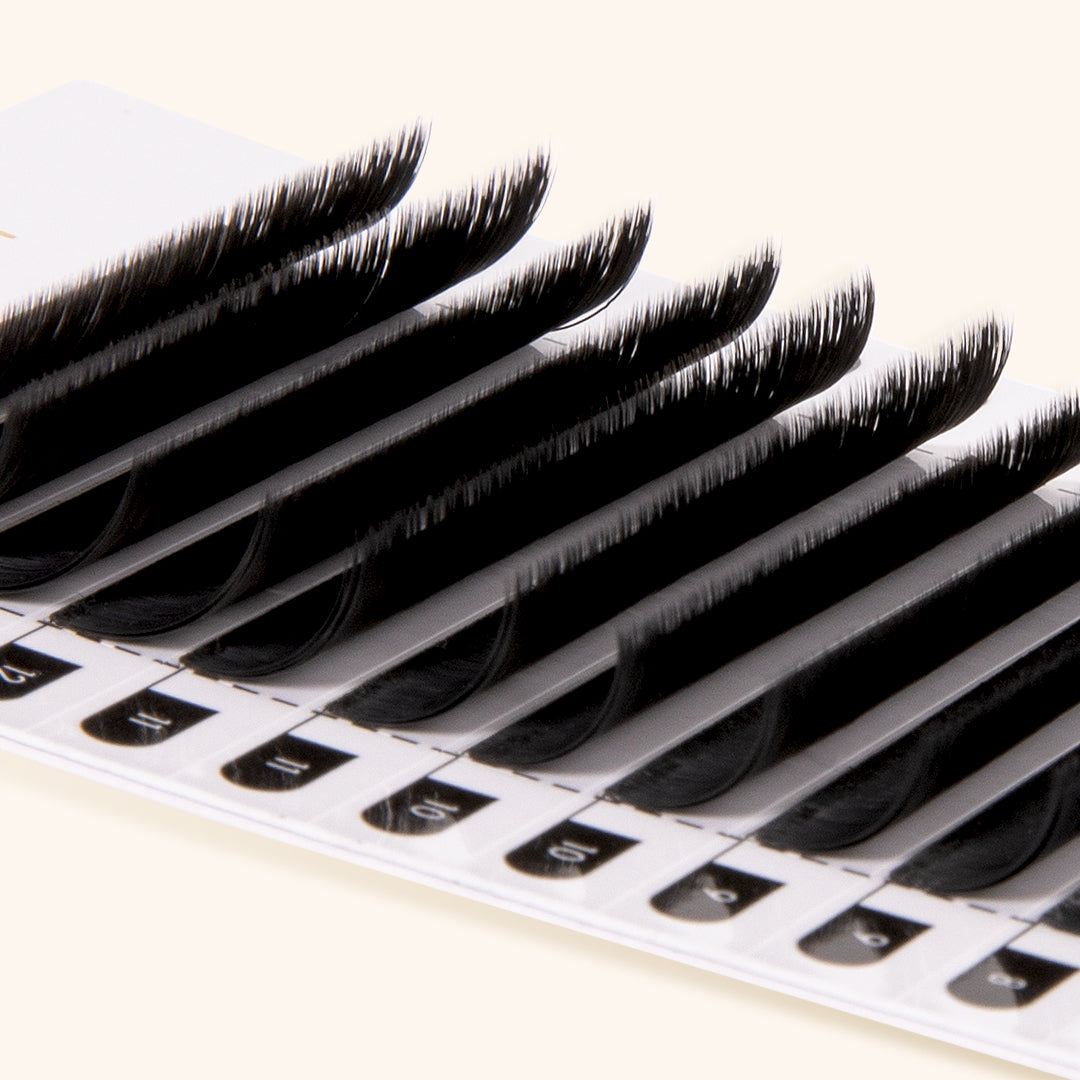 Easy Fan Mega Volume Lashes in 0.03 with double layer on each strip