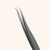 Curved tip eyelash extension tweezers for classic and volume lashes