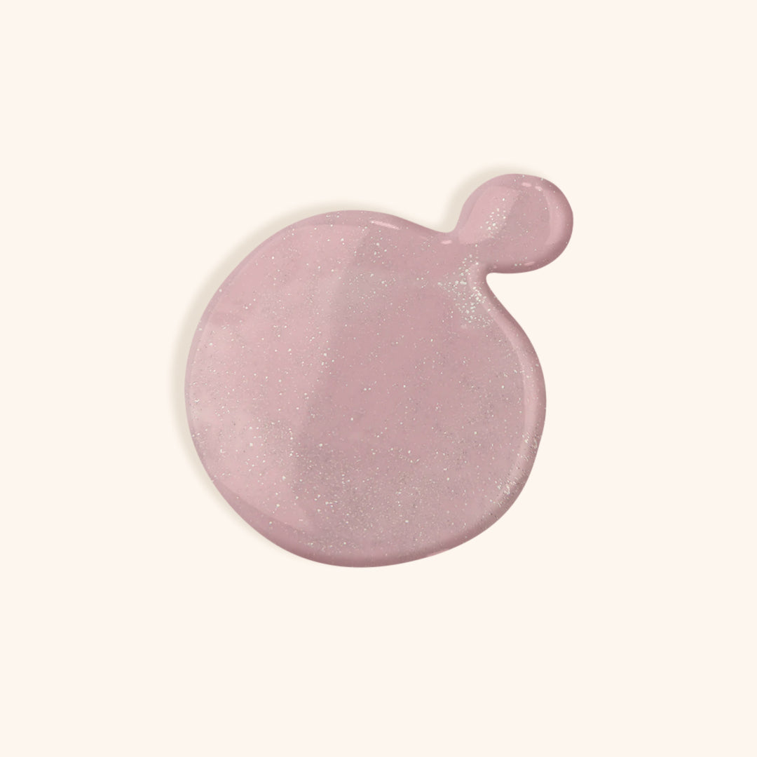 Violet pink nail polish with glitter for pink gel manicure