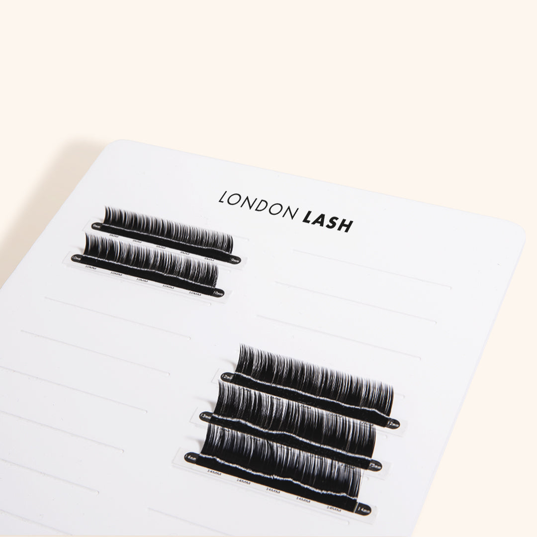 Lash Extension Strips on White Palette