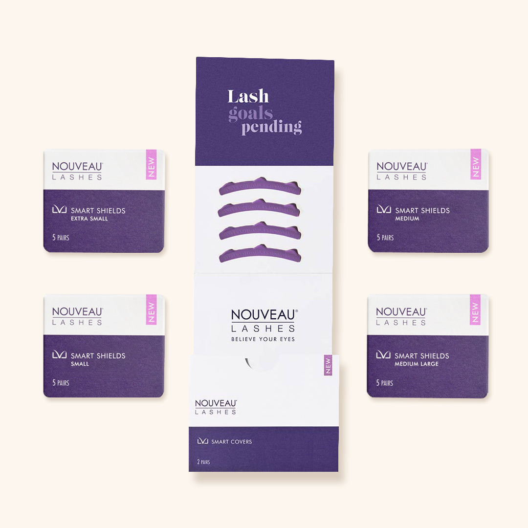 LVL Smart Bundle featuring VL Smart Covers (2 pairs) and LVL Smart Shields in Extra Small, Small, Medium, and Medium/Large sizes displayed together.