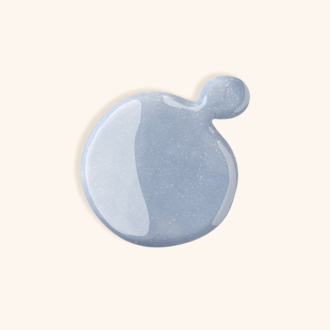 Sky blue gel nail polish with shimmer