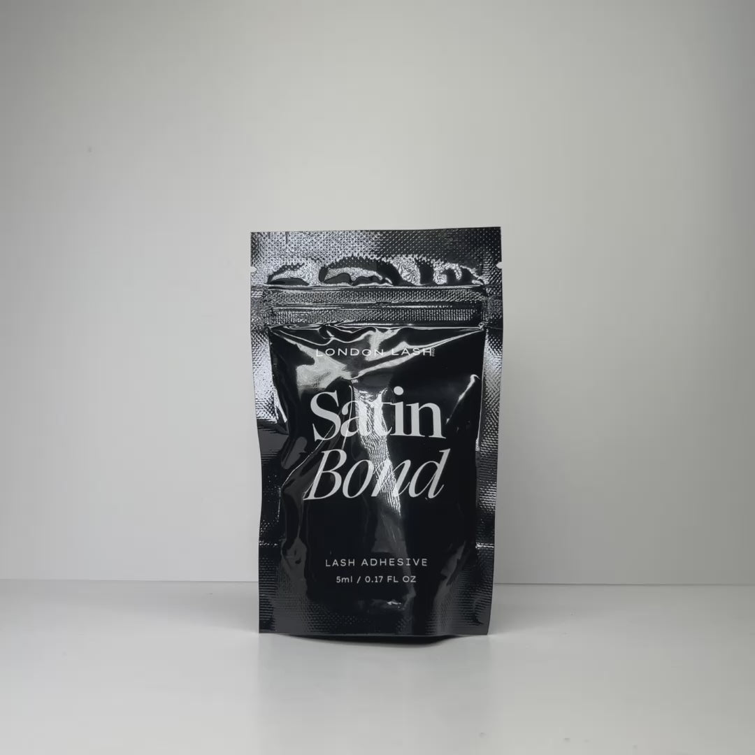 Video of London Lash Satin Bond lash adhesive on a white background