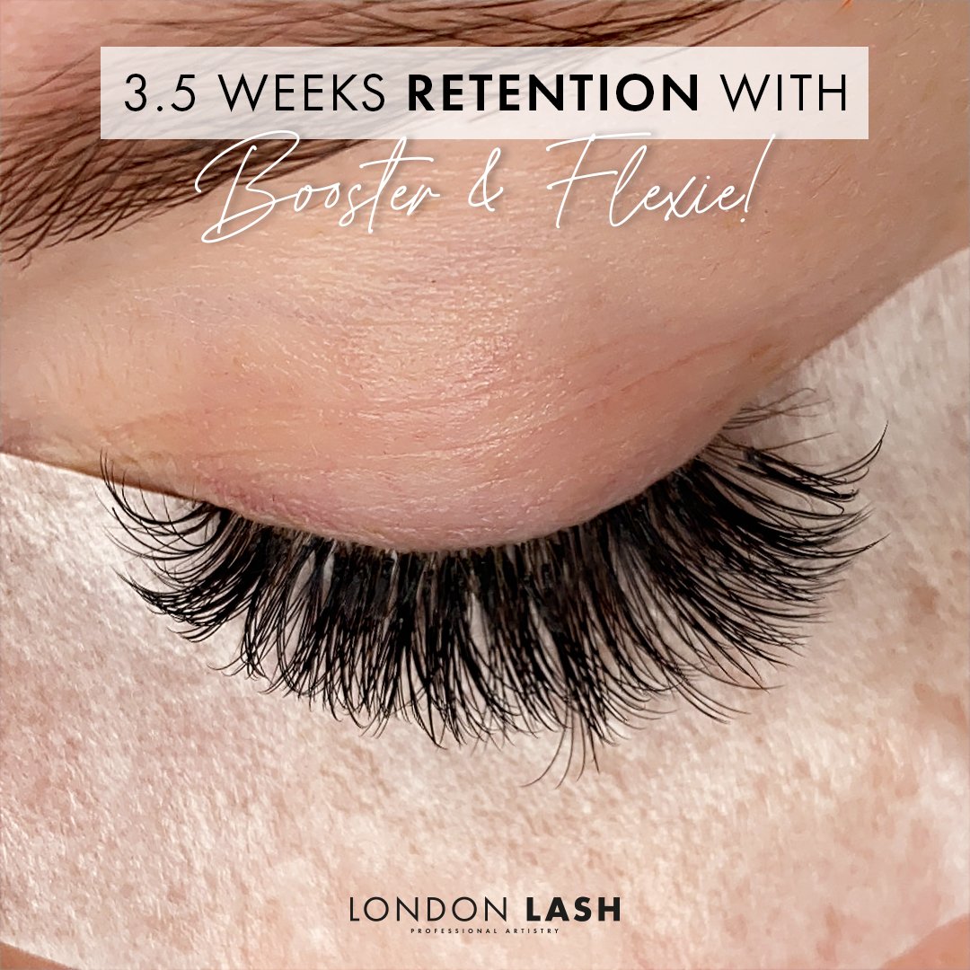 Model Wearing Eyelash Extensions with Flexie Glue