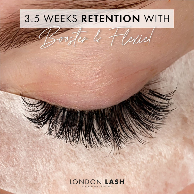 Model Wearing Eyelash Extensions with Flexie Glue