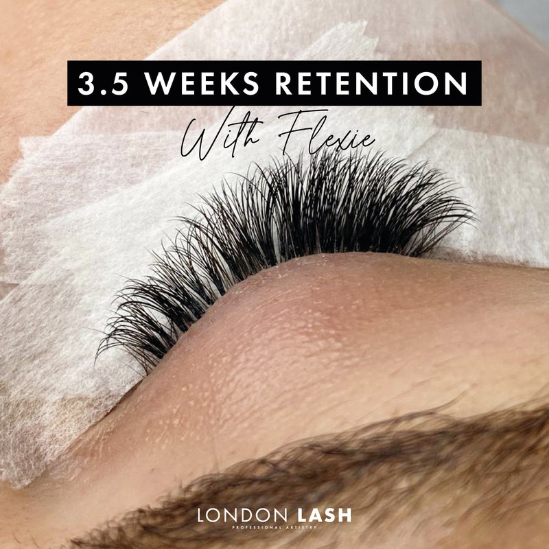 Model Wearing Lash Extensions with Flexie Adhesive