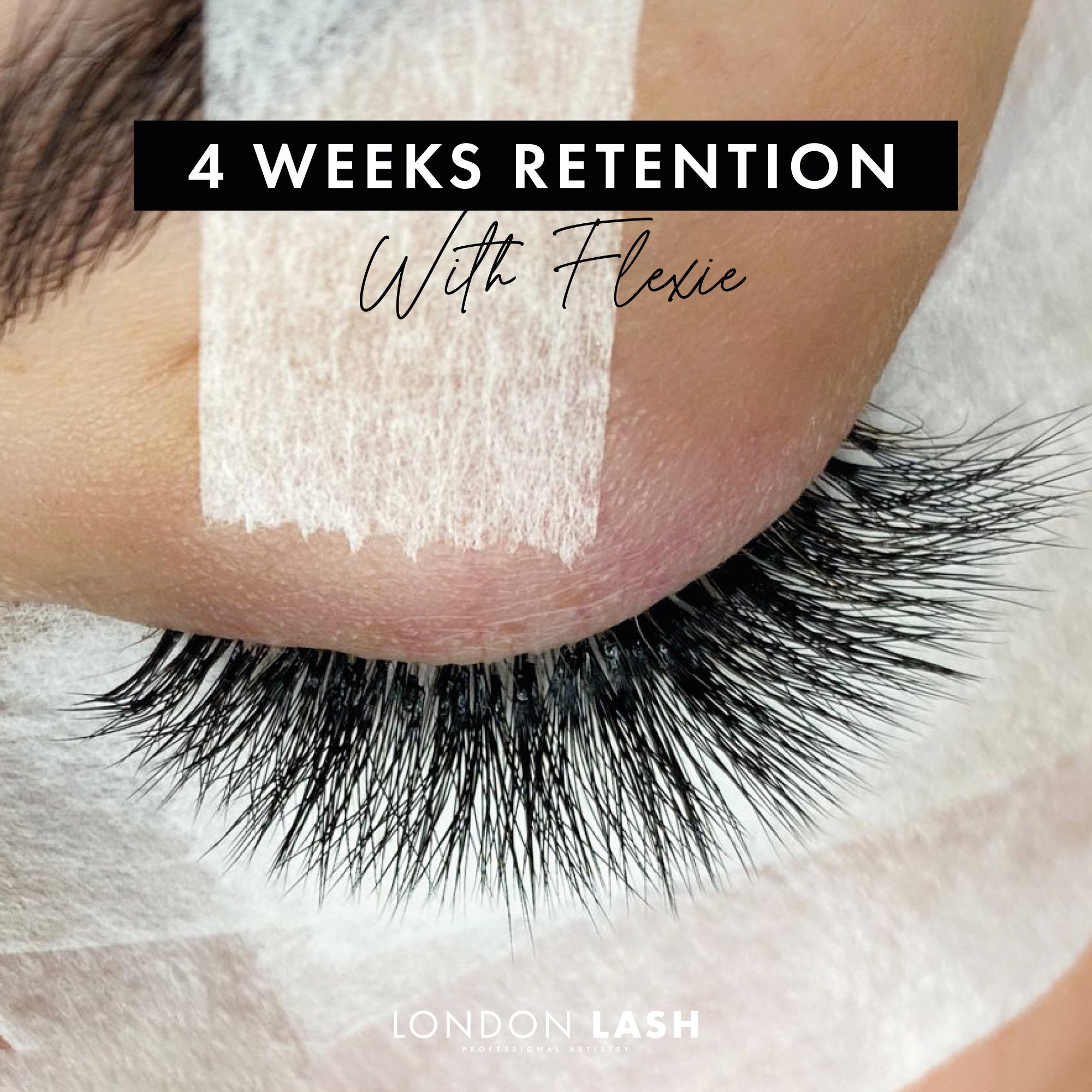 Model Wearing Eyelash Extensions with Flexie Adhesive