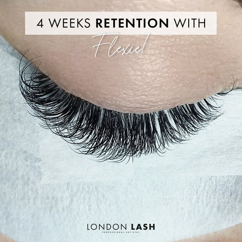 Model Wearing Eyelash Extensions with Flexie Lash Glue