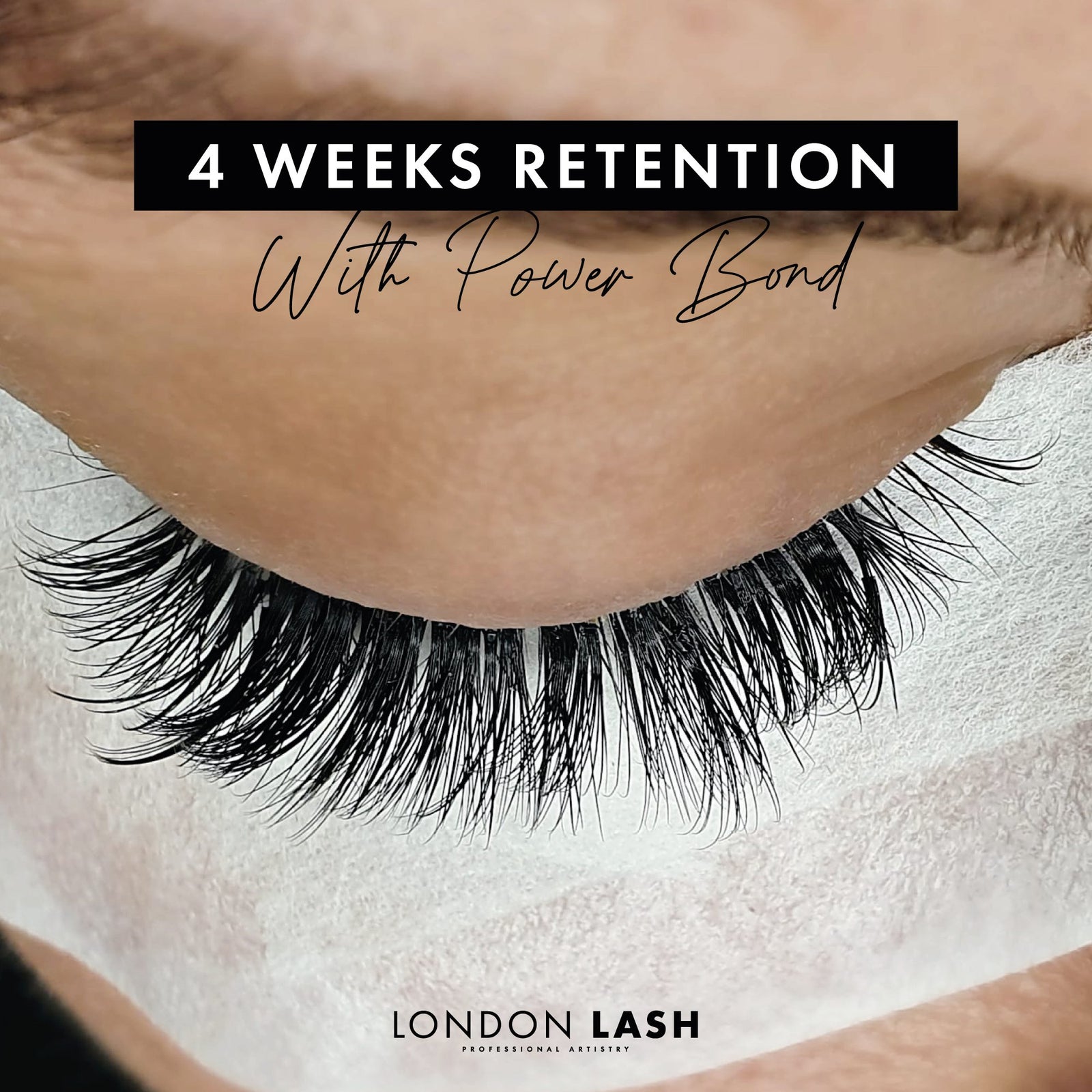 Four weeks lash retention after using Power Bond lash adhesive