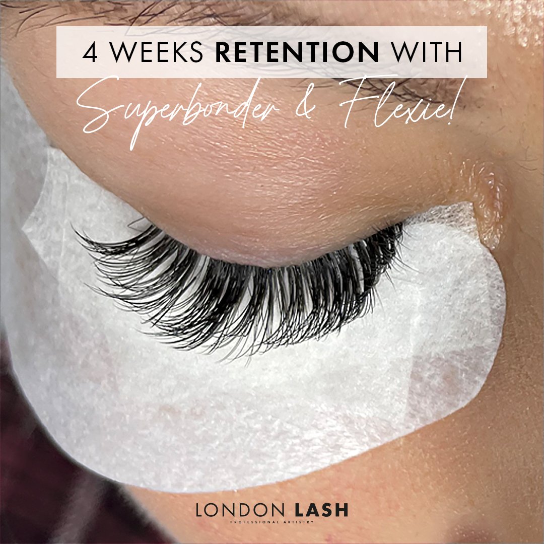 Model Wearing Lash Extensions with Flexie Adhesive from London Lash