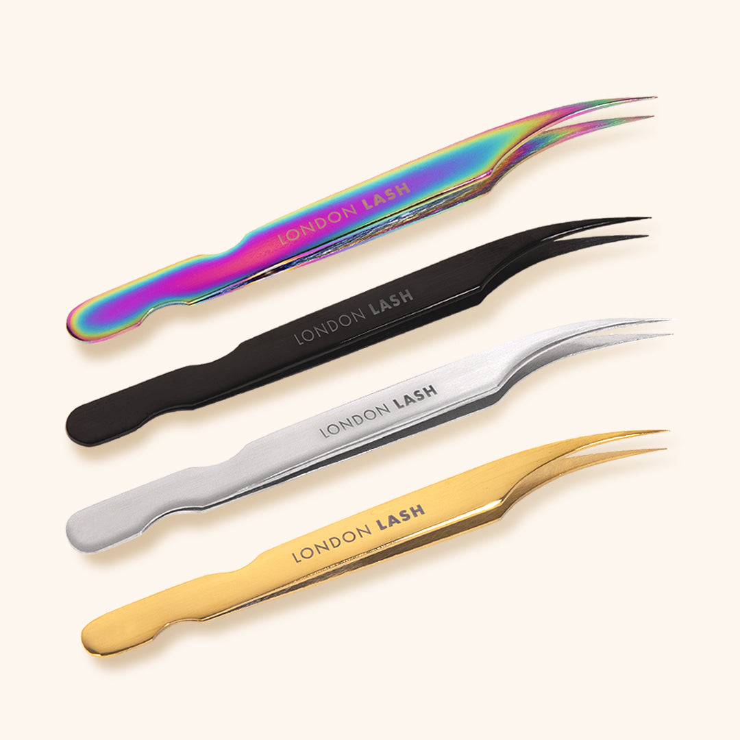 Angled Isolation Eyelash Extensions Tweezers in Four Variants