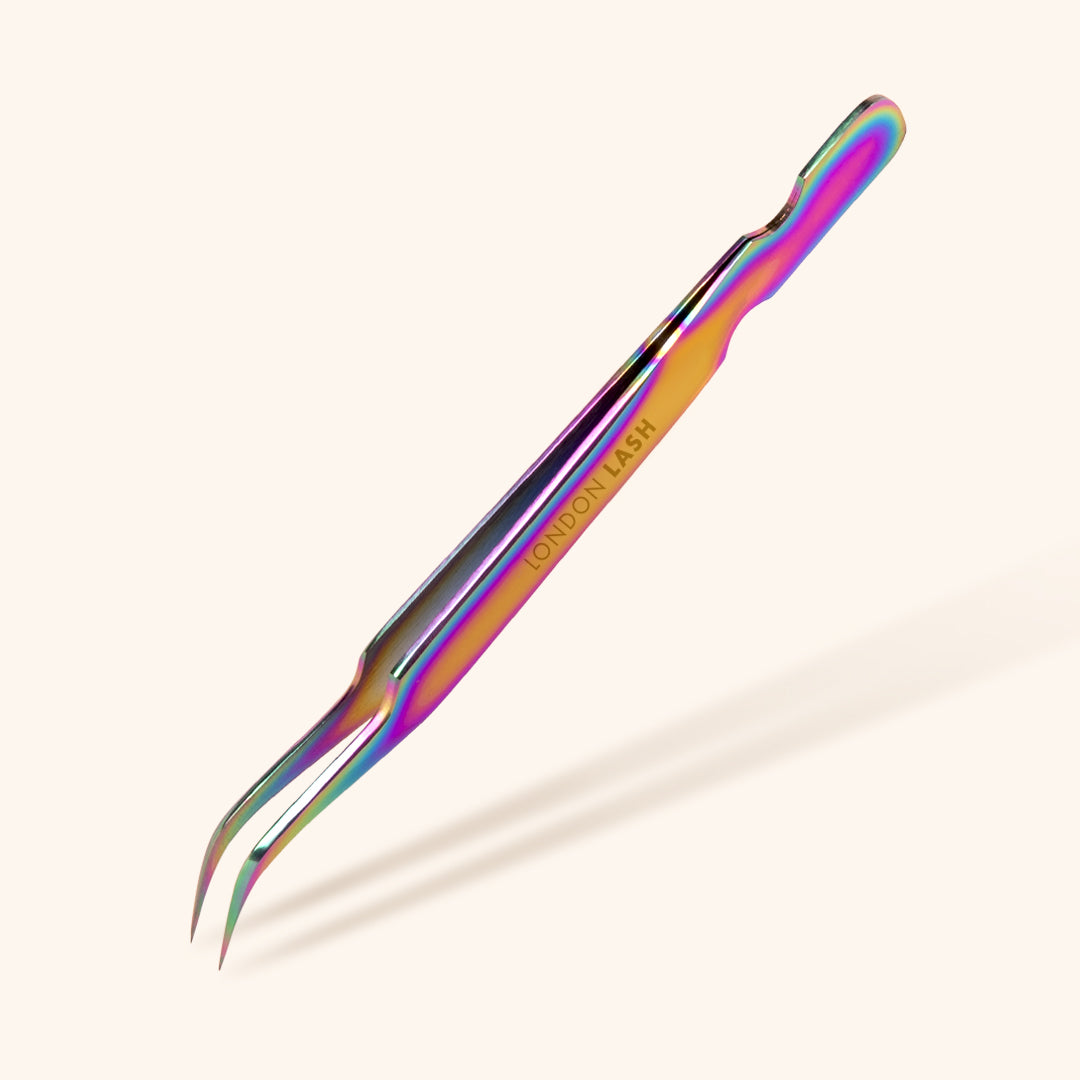 Holographic Curved Isolation Lash Tweezers