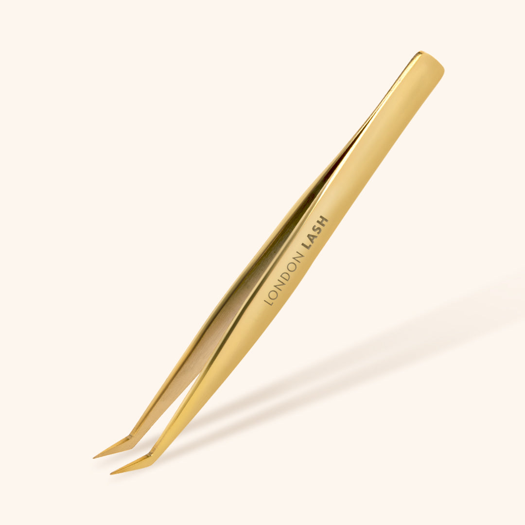 Fine Tip Volume Eyelash Extensions Tweezers in Gold