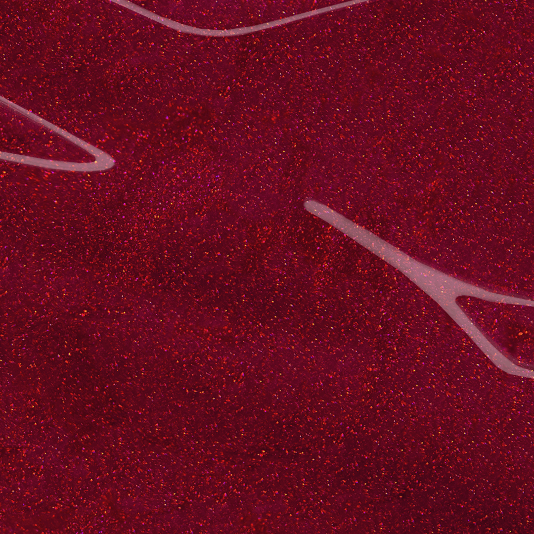 Plum red nail polish with shimmer color swatch