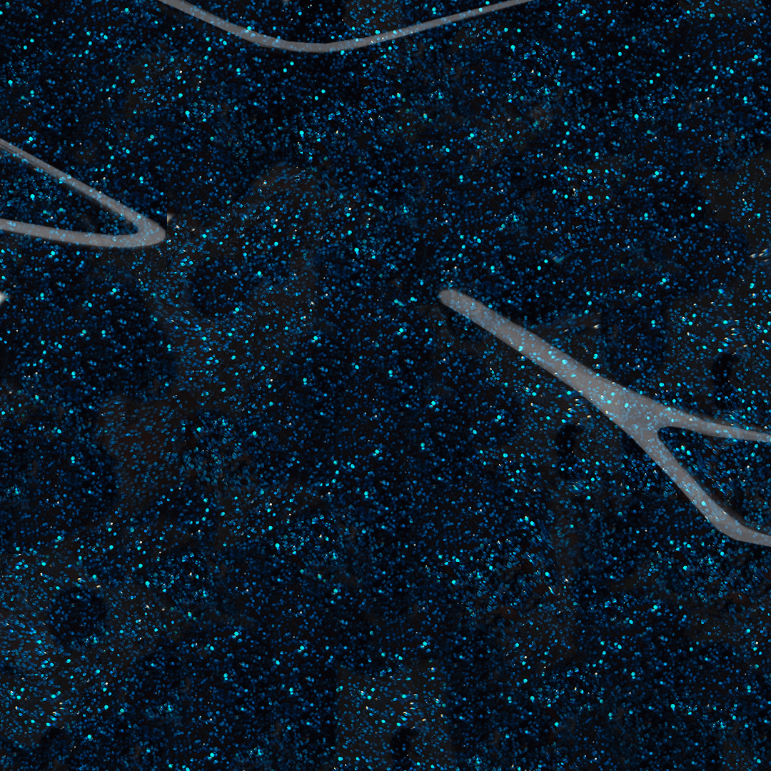 Dark sparkly blue nail polish color swatch