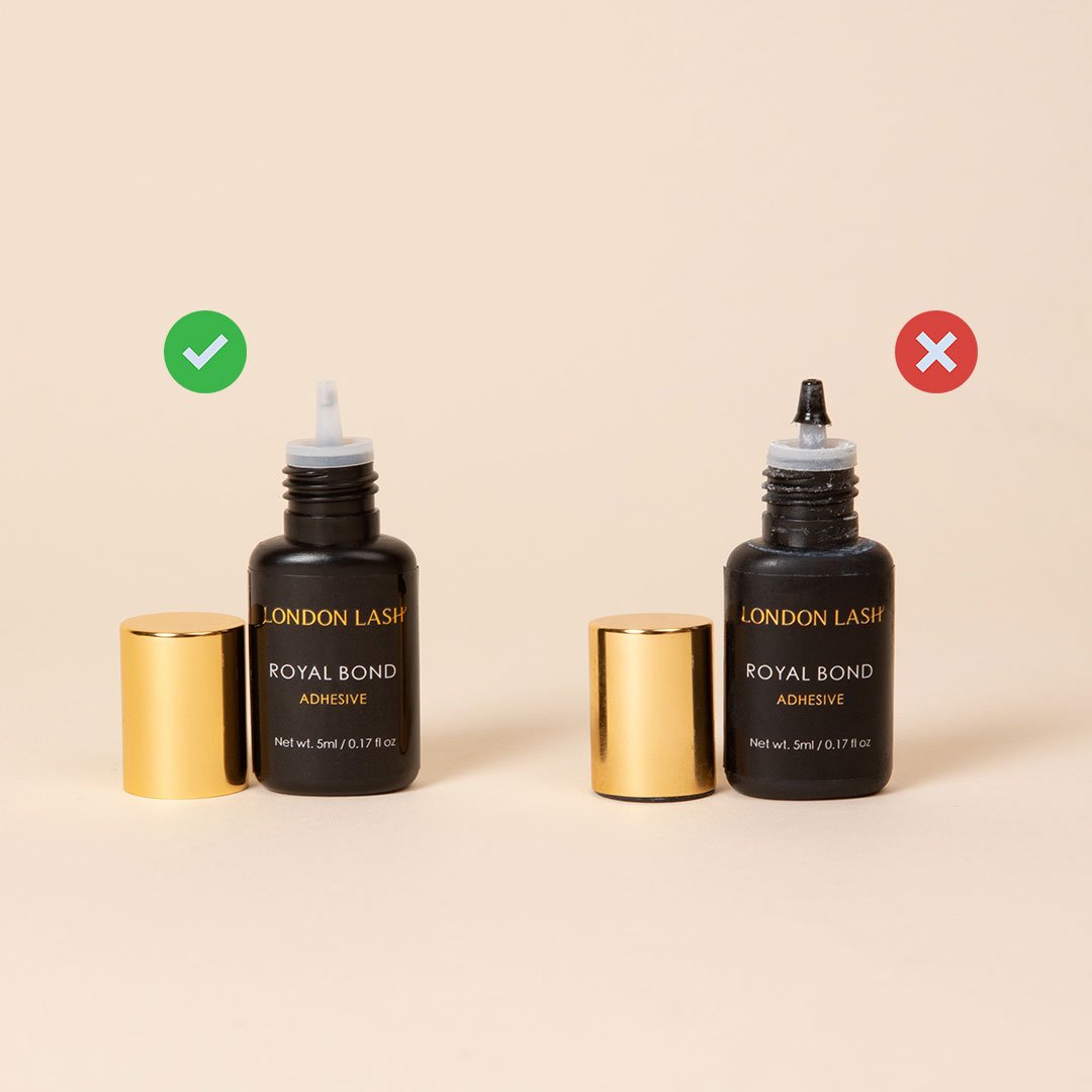 Blocked and Unblocked Lash Extension Glue Examples