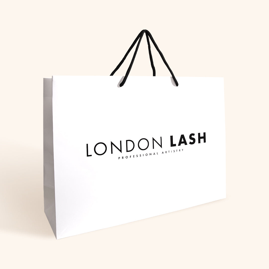 White Reusable Paper Bag from London Lash US in Large