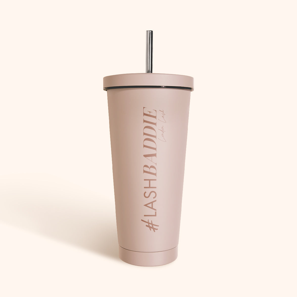 Pink Water tumbler for lash technicians