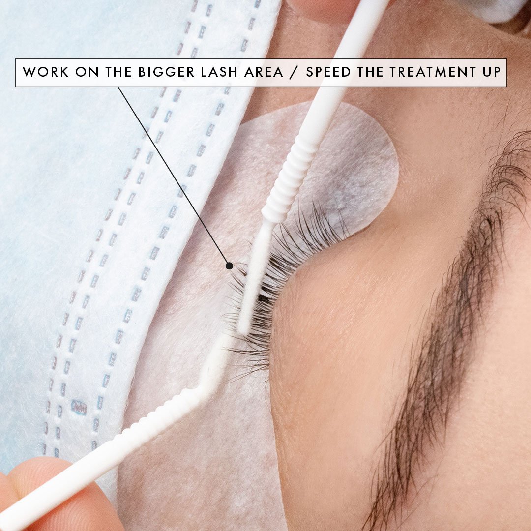 Lash Tech Using Micro Swabs with Bendable Tip