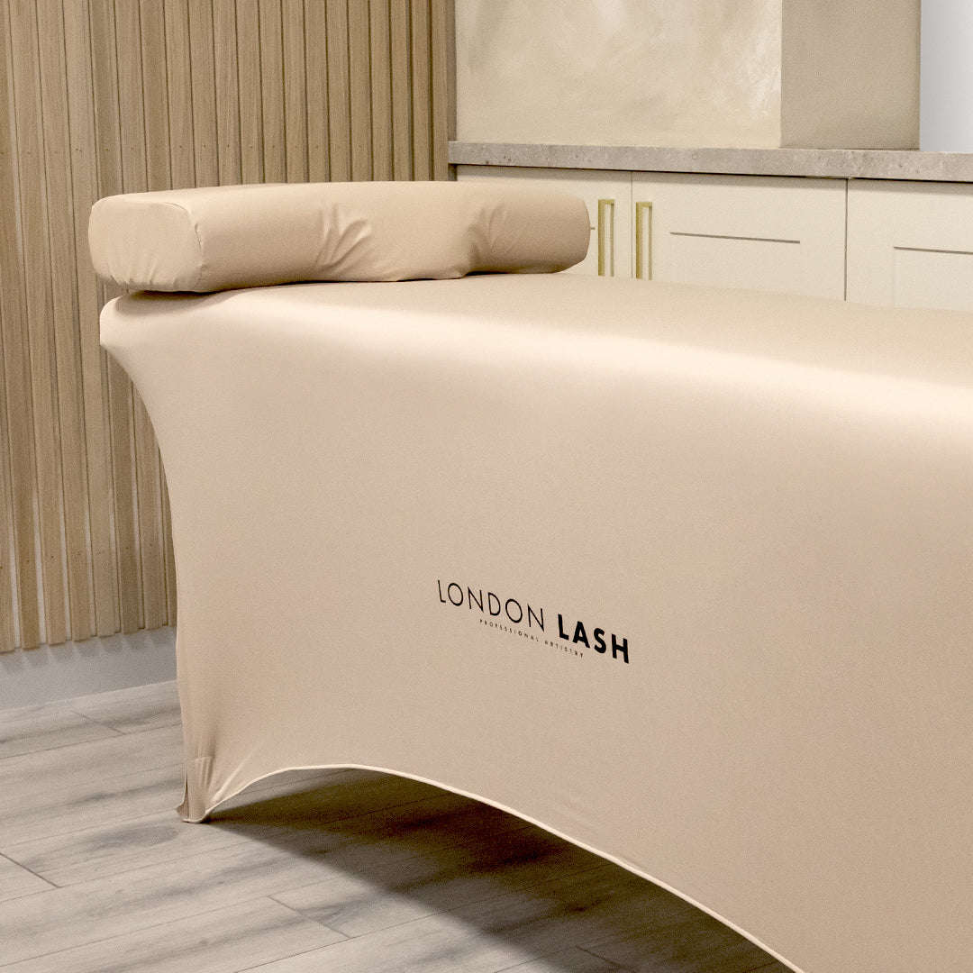 Faux-leather Memory Foam Lash Pillow on a lash bed