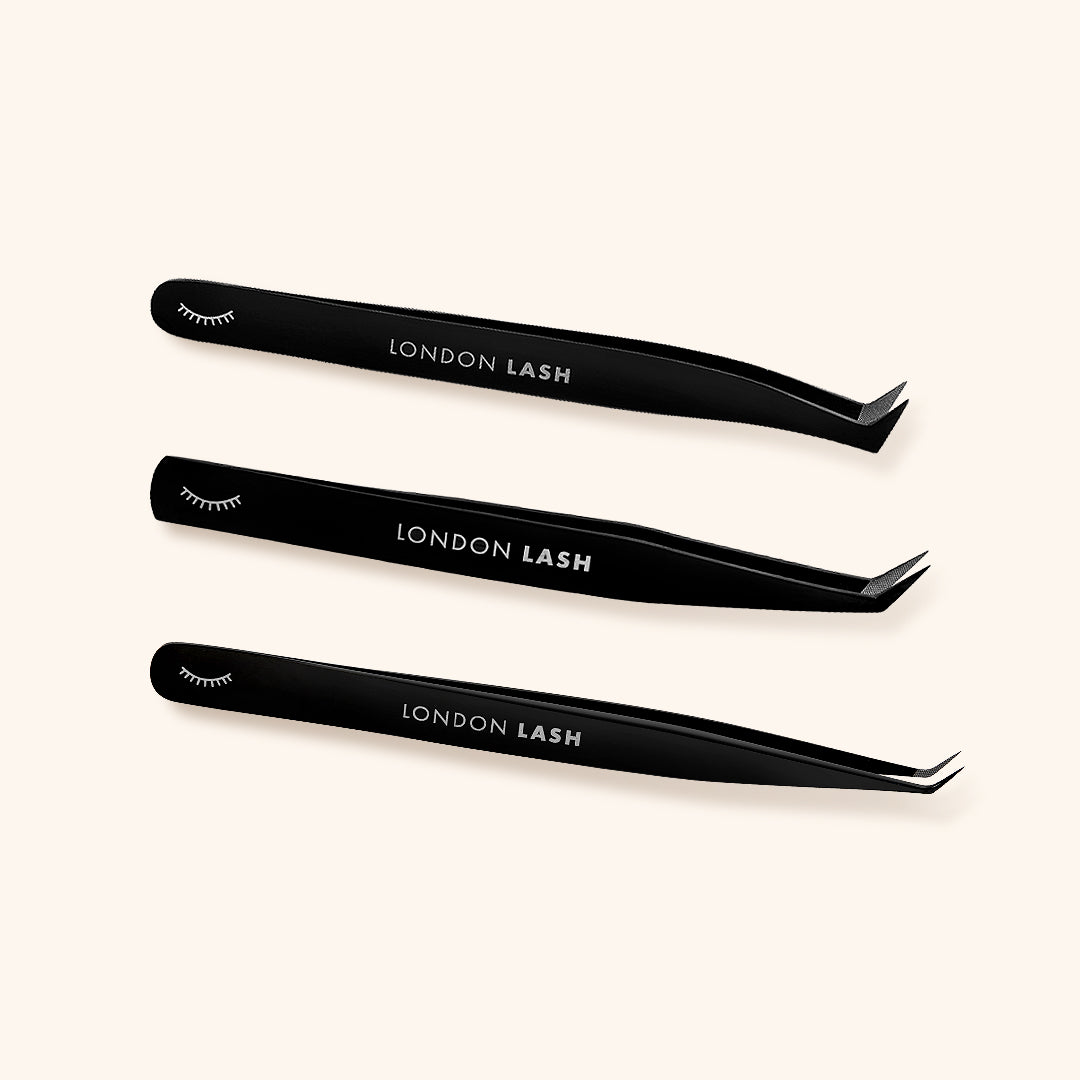 Fiber tip eyelash extension tweezers for lash technicians