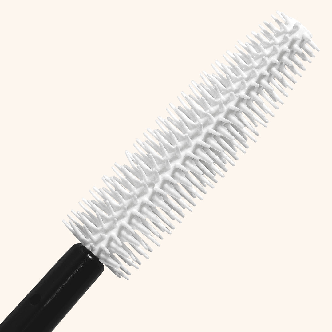 White Rubber Mascara Brush Head with Black Handle