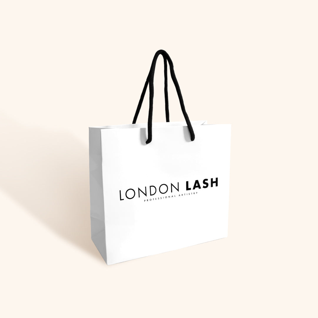 White Reusable Paper Bag from London Lash Pro in Small